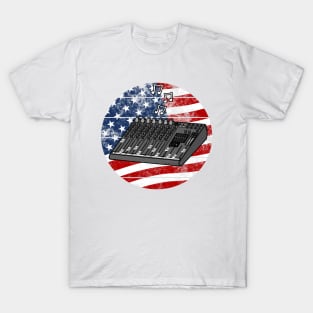 Sound Engineer USA Flag Musician 4th July T-Shirt